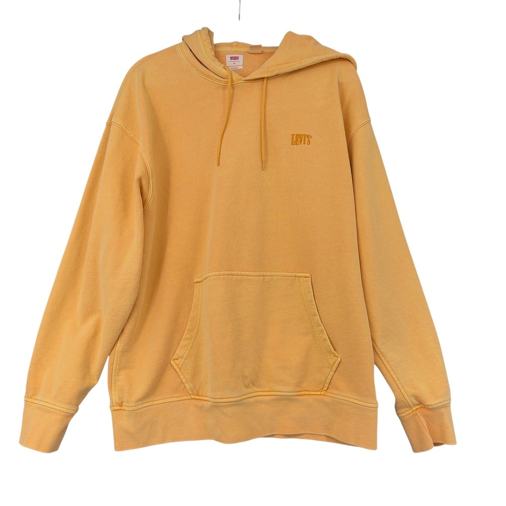 Levis Mens Relaxed Fit‎ Hoodie Mustard Yellow Embroidered Logo XL 855340002